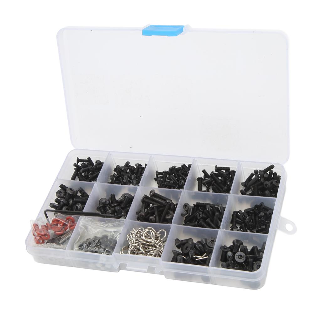 522Pcs RC Screw Kit Multiple Sizes High Hardness Clear Thread Screws Assortment Set with Storage