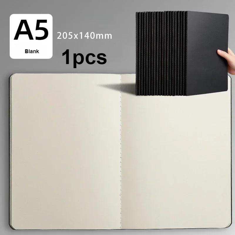 Notebook A5 Kraft Cover Vintage Diary Blank/grid/lined Stationery Planner Writing Paper for Students School Office Supplies