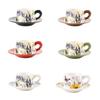 Niche Hand-Painted Floral Ceramic Coffee Cup and Saucer - Luxurious Nordic Design