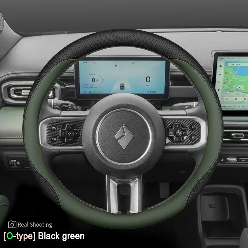 Car Auto Steering Wheel Cover Wrap for Wuling Baojun Yep Plus EV 2026 2026 2026 2026 Baojun Cloud EV O D Type Steering-Wheel