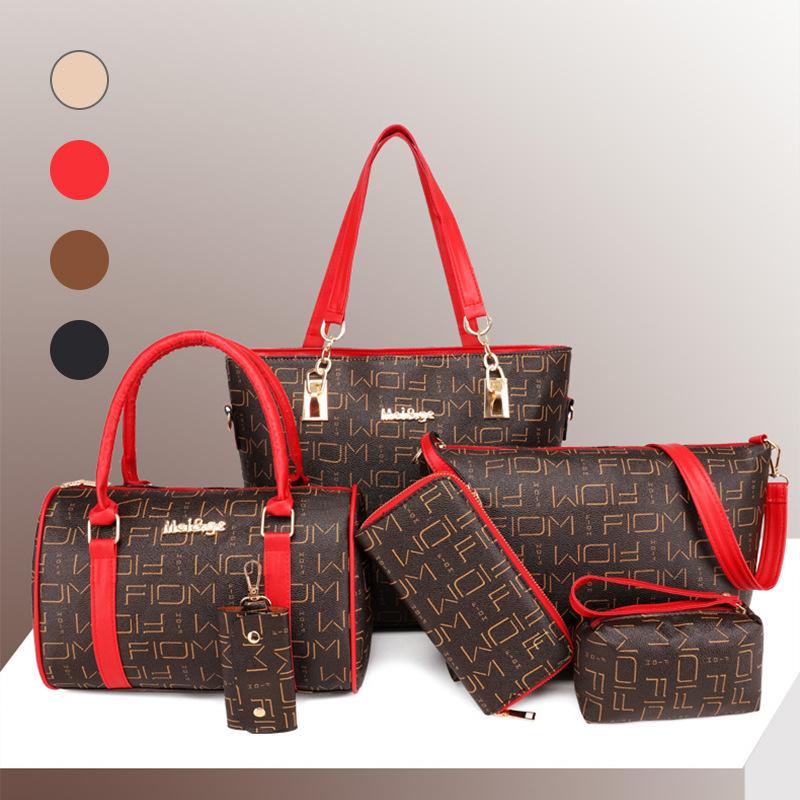 Women's bag new trendy large-capacity fashion portable one shoulder oblique span mother and child bag six-piece bag fashion