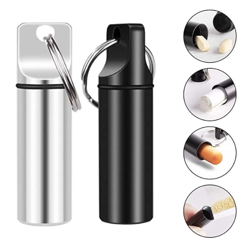 Emergency Medicine Container Tiny Size Lightweight Traveling Camping Supplies Metal Waterproof Daily for Pill for Case R