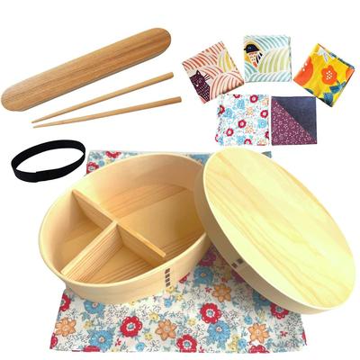 In einer SGS-zertifizierten Save Magewappa Bento Box Wappa 700ml Weiß Japanisches Furoshiki Komplettset Kohare Mini-Bouquet Rot [Hergestellte Fabrik]