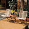Compact Rattan Folding Lounge Chair for Balcony & Outdoor Use