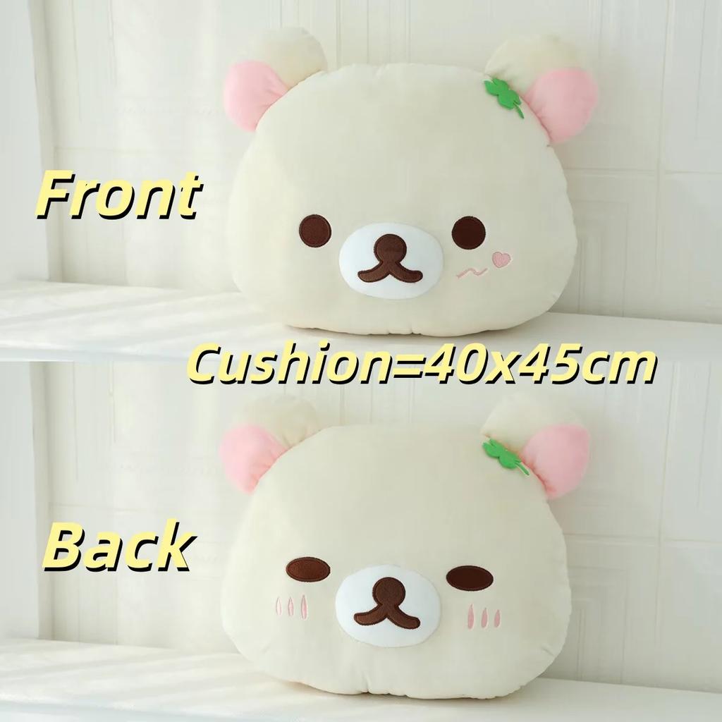 Rilakkuma Car Headrest Neck Pillow Kawaii San-X Rilakkuma Plush Car Neck Support Cushion Seat Belt Cover Car Accessories Girl