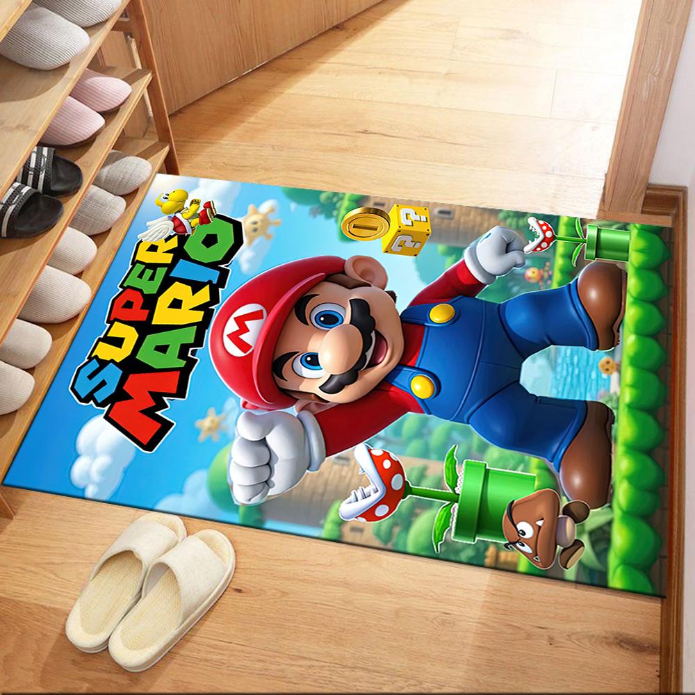 Super Mario Party Fun Square rugs are a great choice for living rooms, bedrooms, home décor, and as gifts.