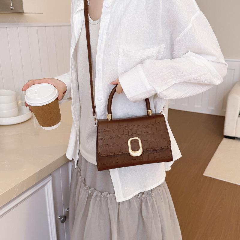 Crocodile Pattern Small Square Bag 2025 New Small Square Bag Xiaoxiangfeng Messenger Handbag Commuter Versatile Shoulder Bag Women