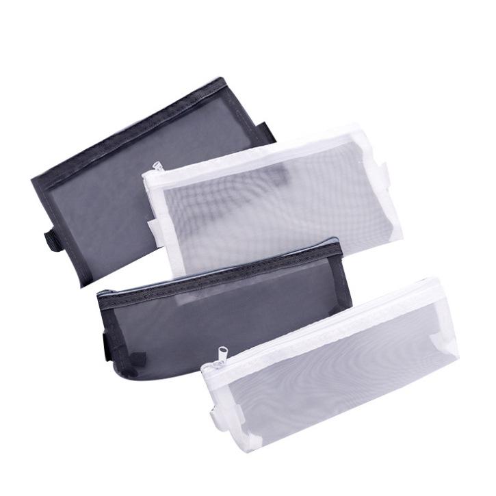 Large Capacity Transparent Mesh Pencil Case for Students - Portable and Durable