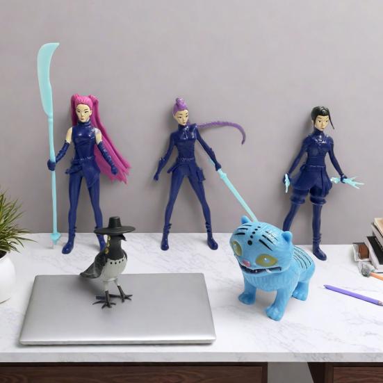 1 Set PVC Girl Group Figurine Animated Movie Inspired Hunter Girl Figurine Sculpture Home Office Desktop Decoration Ornament