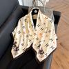 New 91 square scarf silk scarf female alphabet printing four seasons fashion landscape painting retro printing square scarf versatile