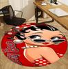Betty Boop Pattern Round Rug, Indoor/Outdoor Mat, for Picnic, Gameroom, Bedroom, Office, Living Room, Home Decor Carpet, Birthday Gift