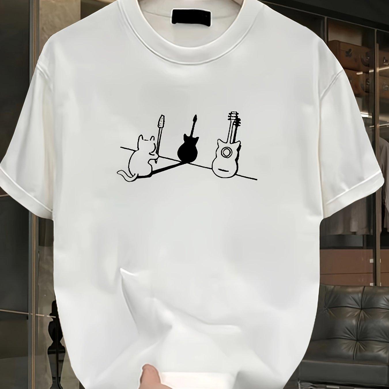 Мужская летняя модная повседневная спортивная футболка с коротким рукавом и круглым вырезом, свободного кроя, с принтом брендового узора S