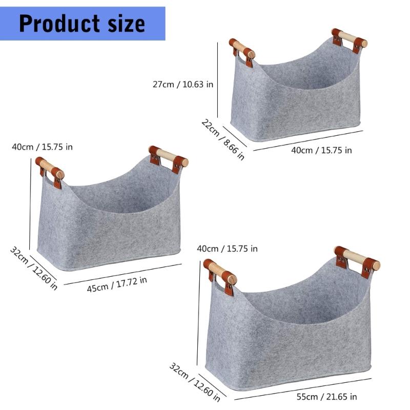 Contemporary Felt Wood Storage Bag Large Capacity Firewood Carriers Essential for Warm Fireplaces and Outdoor Activities