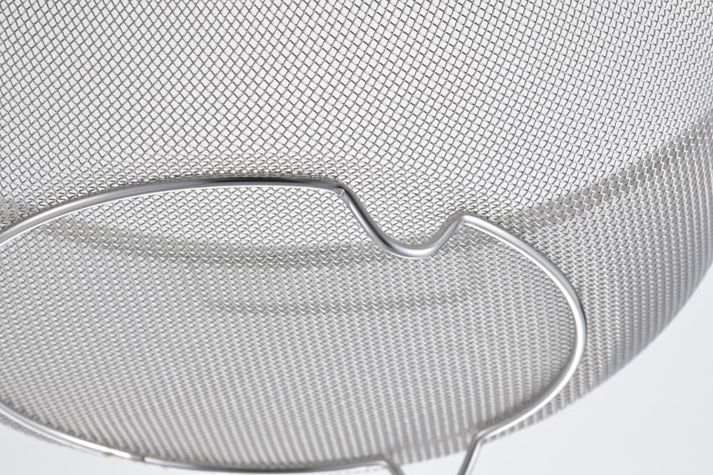 Yoshikawa Mizureed II SH9012 Round Strainer with Handles, Silver, 21cm, with Feet