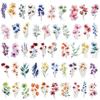 50PCS Waterproof Ink Flower Sticker Pack PET Flower Booklet Flower Material Decorative Transparent Non Repetitive