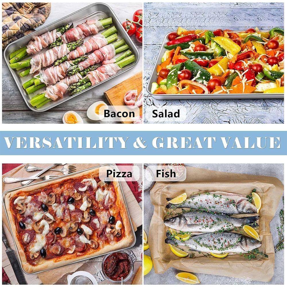 Backbleche mit großer Kapazität Dampfgarbehälter Edelstahl Ofenbleche zum Kochen und Servieren