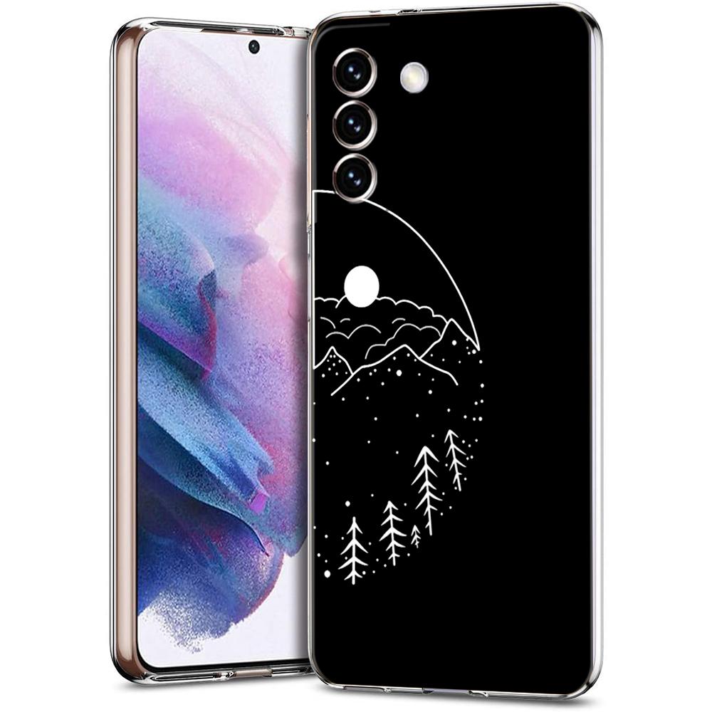 Couple Cartoon Aesth Sun Moon Phone Case For Samsung Galaxy S24 Ultra S23 FE S22 S20 S21 5G S10 S9 Plus S10E S8 Soft Clear Cover