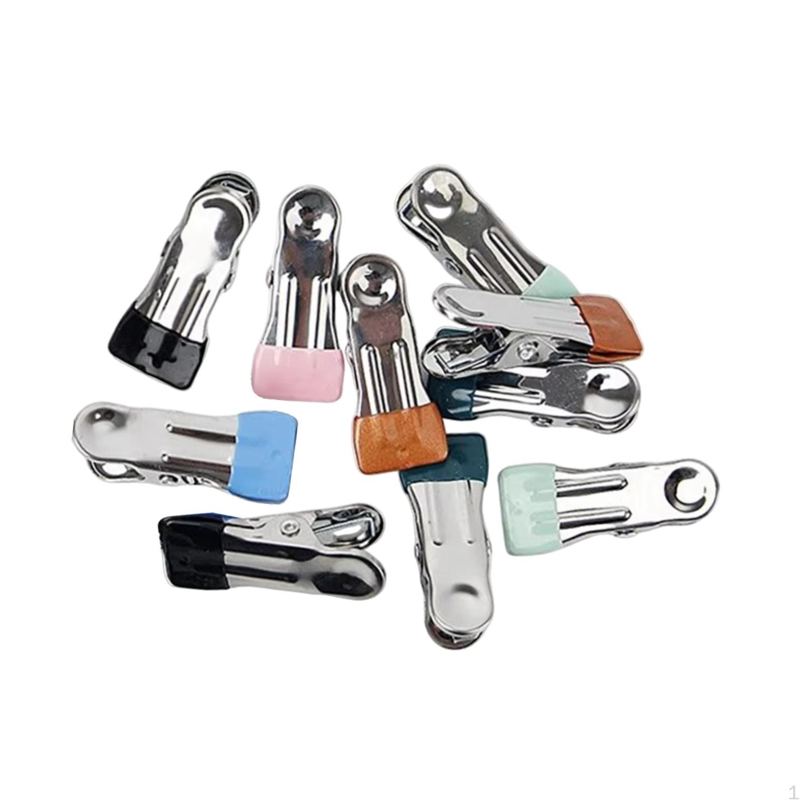 

10 Pieces Stainless Steel Clothes Pins Laundry Pegs Practical Multifunctional Clothespins