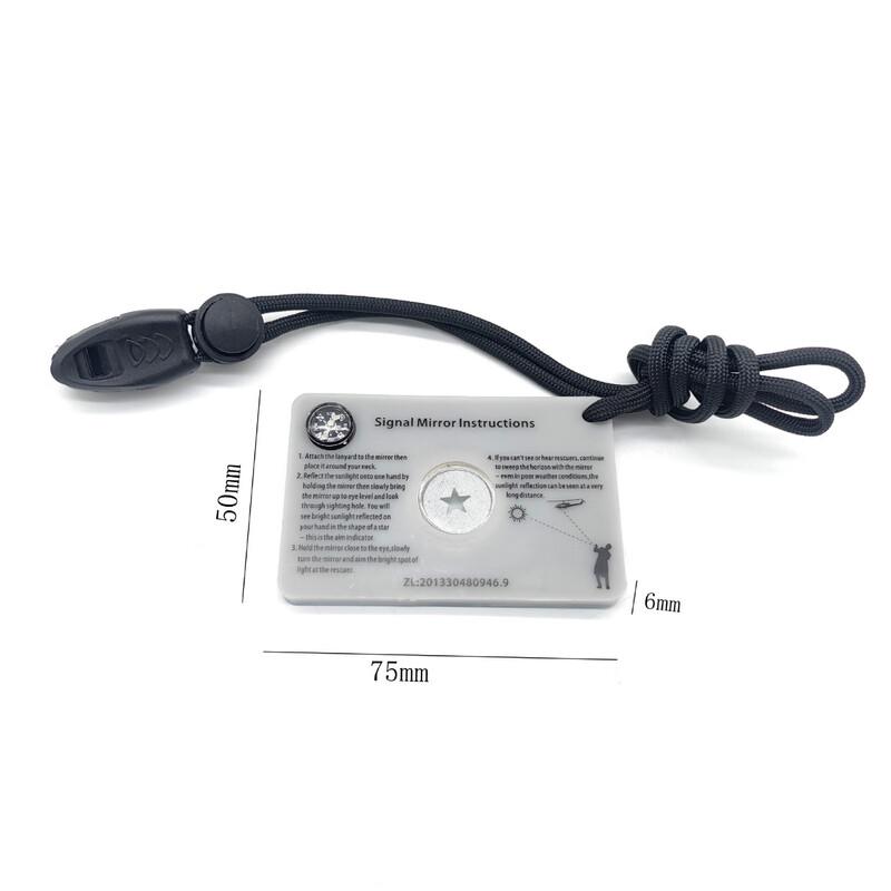 Survival Signal Mirror Kit with Compass and Whistle
