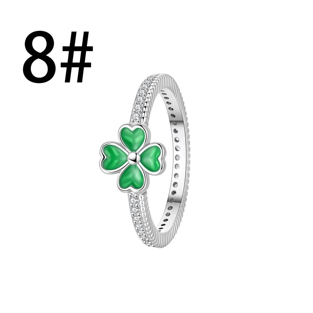 Lucky 925 Silver Charms Green Four Leaf Clover Horseshoe Bead Earrings Pendant Exquisite Bracelets Necklaces DIY Jewelry