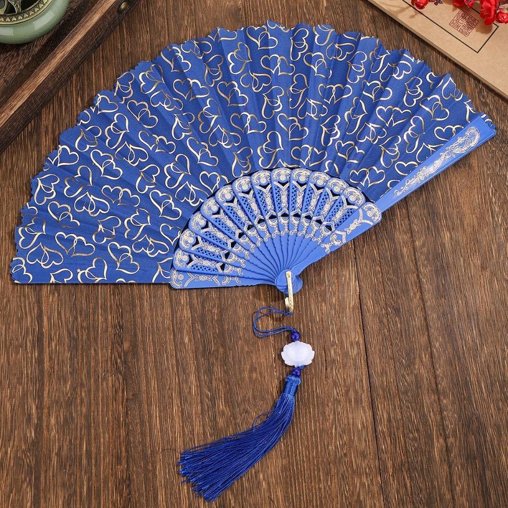 PP Chinese Style Fan Polyester Hand Held Fan Elegant Foldable Fan  Home Decor