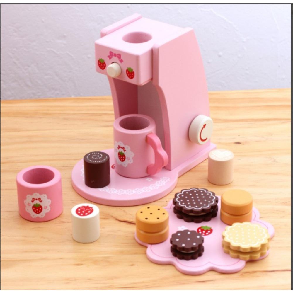 Детский набор «Клубничный тост» Тостер-печка Комбинация Имитация Бытовая техника Детский игровой домик Деревянные игрушки для вырезания