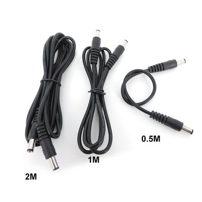 12V DC Macho para Macho plugue Conector de fonte de alimentação Cabo de extensão Plugue 5,5 x 2,1 mm Câmera CCTV Cabos adaptadores 0,5 m/1 m/2 m