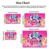 Cute Cartoon Pony Area Rug, Pink Character Group Theme Non-slip Mat, Decorative Carpet for Kids Girls Bedroom, Washable Gift