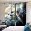 2PCS Vintage Military Airplane Sky Cloud Curtains Rod Pocket Top for Bedroom Living Room Dining Room