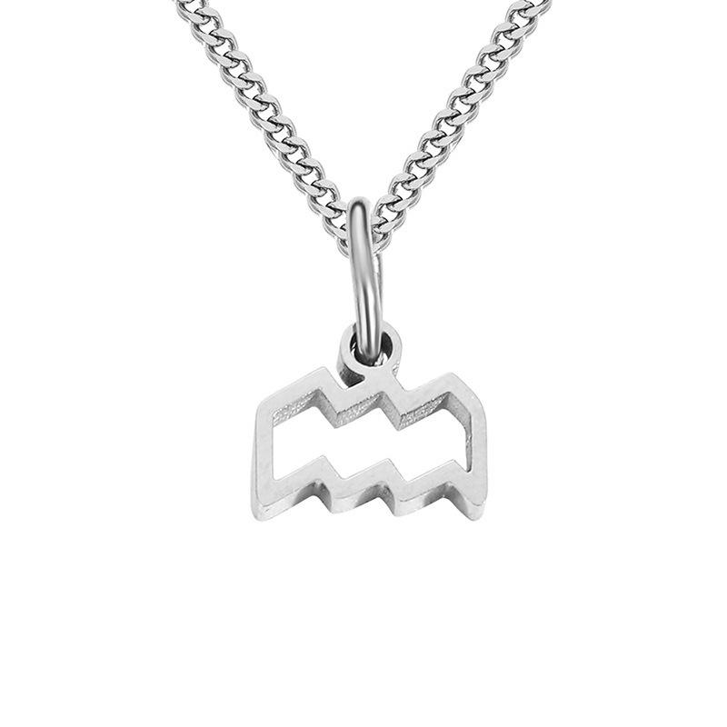 Gold-Plated Stainless Steel Zodiac Pendant Necklace for Women