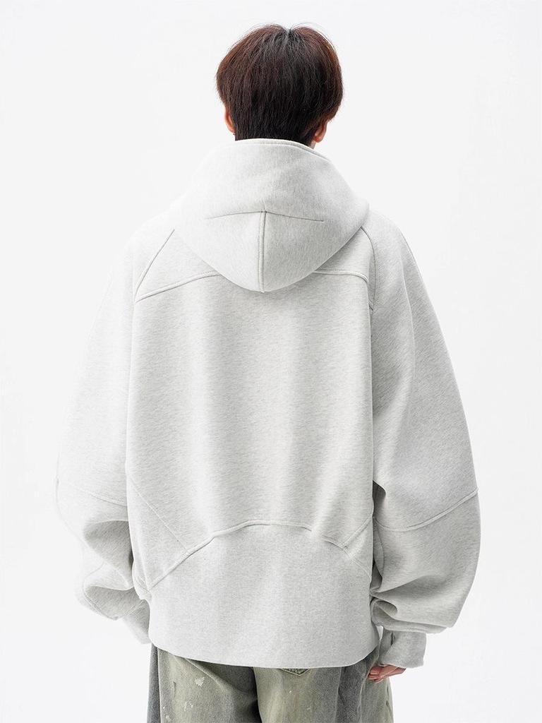 Men's High Street Half-Zip Hooded Sweatshirt - Autumn/Winter Casual Loose Fit Hoodie