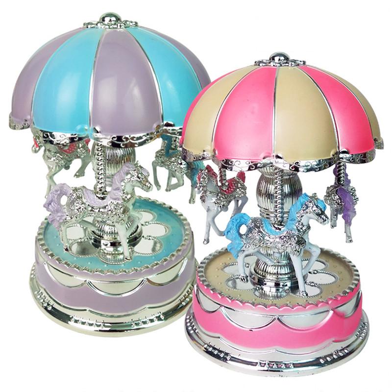 Mesmerizing Vintage Horse Carousel Music Box With Unique Light Show For Kids