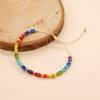 New European and American Bohemian Rainbow Crystal Beads Glass Round Eyes Women's Fashion Beaded Accessories Bracelet