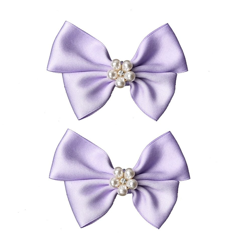 2 Pcs Women Removable Charms Shoe Decoration Shoes Buckle Bowknot Pearl Shoe Clips