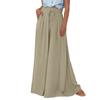 Women High Waisted Wide Leg Pants Summer Casual Flowy Palazzo Pants Beach Trousers With Pocket