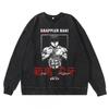 Heavyweight 360g Washed Vintage Baki Hanma Anime Graphic Hoodie-Free Cotton Sweatshirt Men