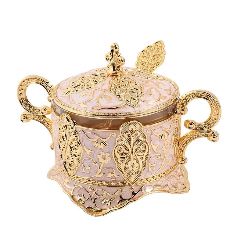 Creative Fashion Sugar Cup, Sugar Cup Spice Bottle, Restaurant Kitchen Products, Golden Peacock Pattern, Sugar Valley