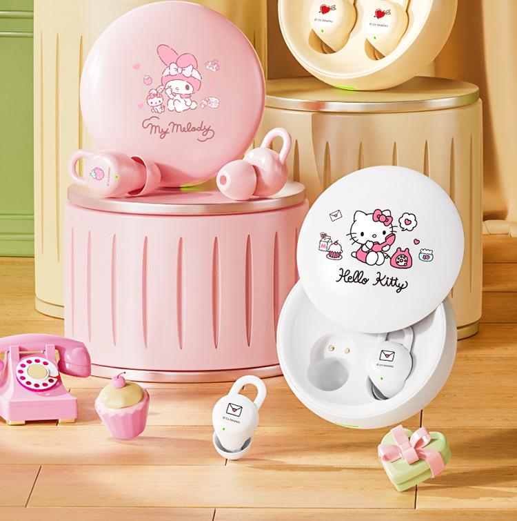 Ліцензійні справді бездротові Bluetooth навушники Sanrio для сну та спорту