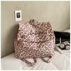 New Retro Leopard Print Large-capacity Backpack Women's Bag High-value Fashion Commuter Bag Short Trip Backpack Schoolbag