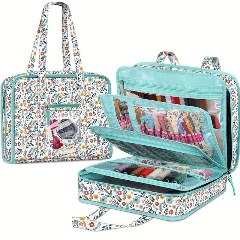 

Fresh Large Craft Storage Tote With Clear Pockets.Perfect For Sewing,Knitting & Travel Organizer. Big Capacity,Handy Handle