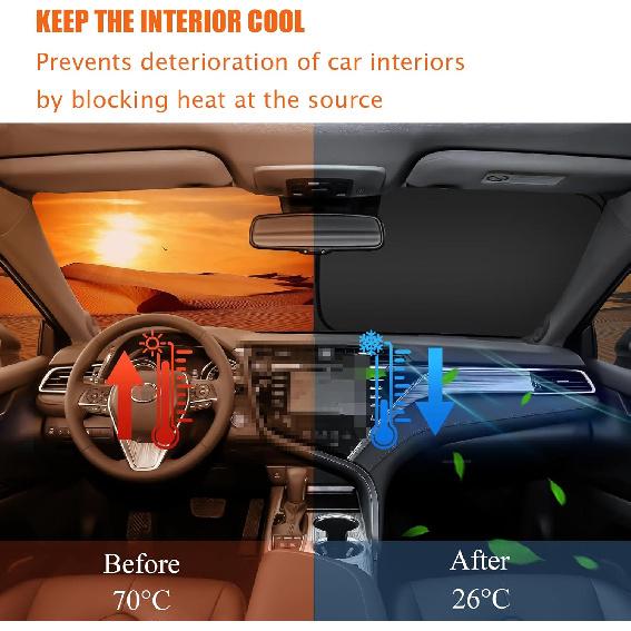 Toyota Corolla Windshield Sun Shade Cover For 2014-2025 Toyota Corolla 4-Layers Front Window Shade 240T Sunshade Sun Visor Protector Foldable Blocks