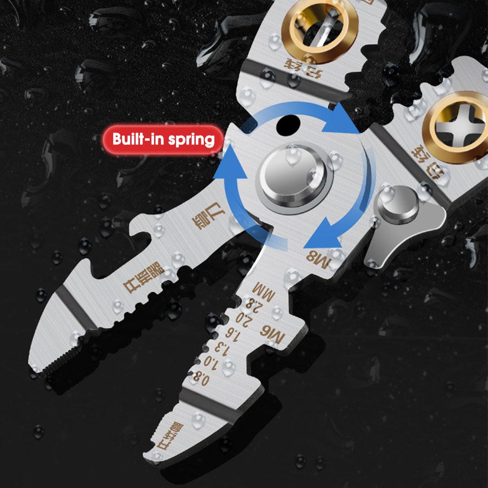 Multi Functional Wire Stripping Pliers 21in1 Crimper Stripper Hand Pen Tools With For Electrici U1R6