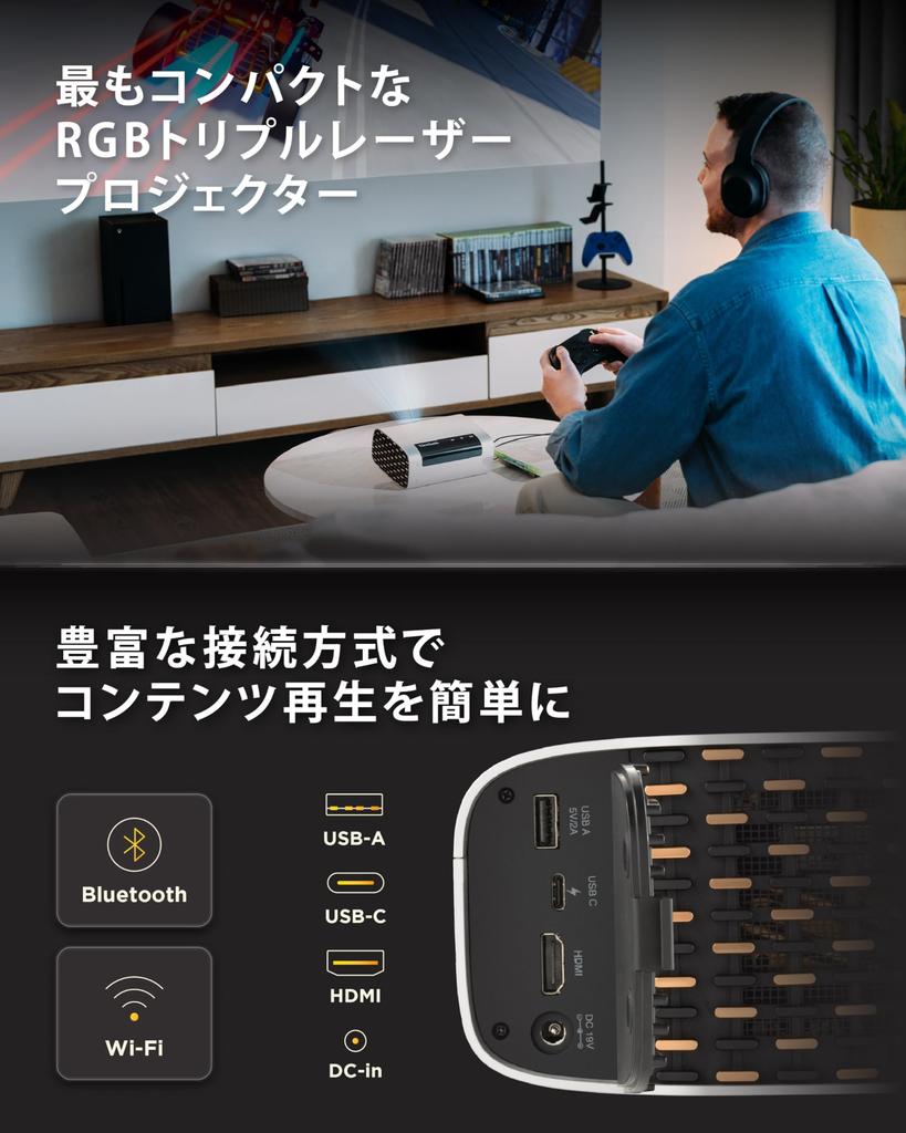 ViewSonic M10 Laserprojektor HD 1080p 2200 RGB Laserlumen Farbraum HDR10 Ständer Deckenprojektion Vollautomatische Trapezkorrektur Harman