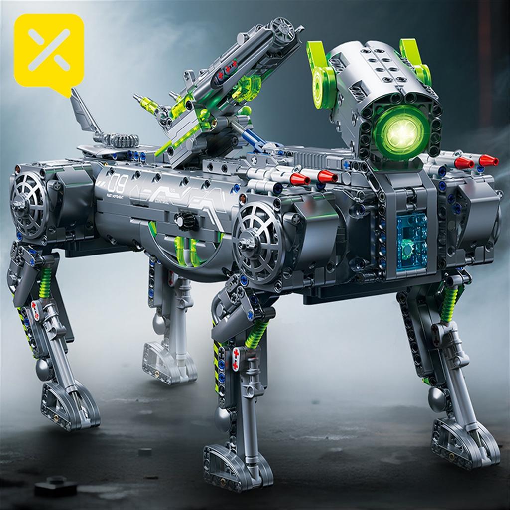 Mechanical Robot Dog Building Block Set with Rotating Flexible Tail Suitable for Children and Adults Christmas Gift