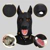Unisex Latexdjur Hundmask Rolig Svart Hund Helmask Huvudbonad Maskeradkostym Halloween Cosplay Tillbehör