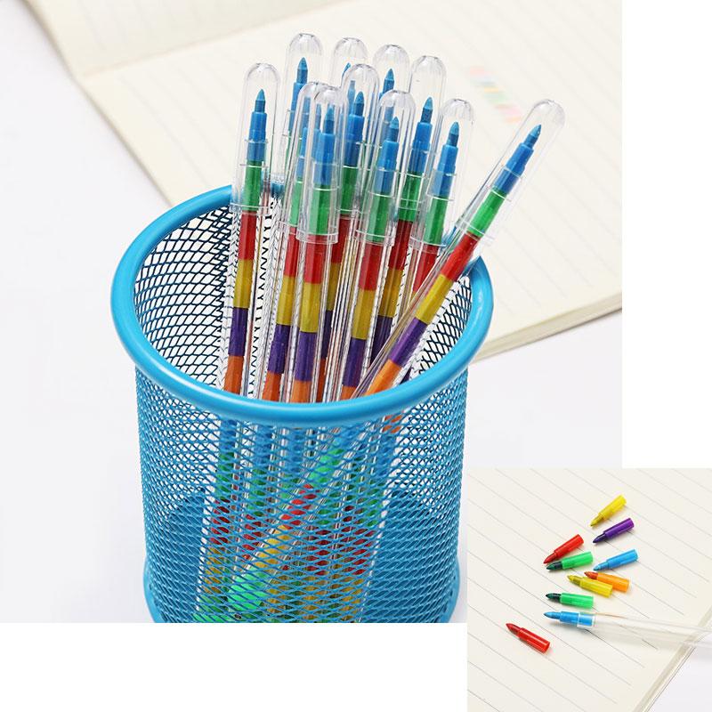 Crayons de Couleur Créatifs 10 Couleurs pour Enfants, Crayon à Dessin pour Étudiants, Stylo d'Écriture Multicolore Kawaii pour Enfants, Cadeau, Papeterie Scolaire