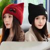 {Summer2} Cat Ear Beanies Skullies Women Winter Warm Plush Cartoon Thermal Cap Korean Girl Outdoor Snow Pullover Hats
