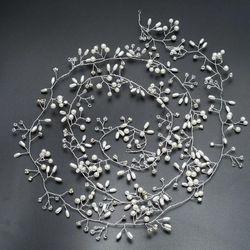 Tocado de Moda Nupcial Occidental para Novia Hecho a Mano Boda Cristal Perla Accesorios para el Cabello Adornos Horquilla de Diamantes de Imitación