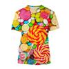 Colourful Cotton Candy T-shirt For Men's Kids 3D Printing T Shirts Round Neck Short Sleeves 2024 Summer Casual Funny Tee Shirts