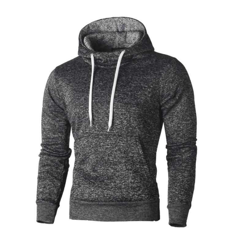 New Spring and Autumn Men's Fleece Hooded Sweatshirt Youth Trendy Pullover Men's Slim Sweatshirt